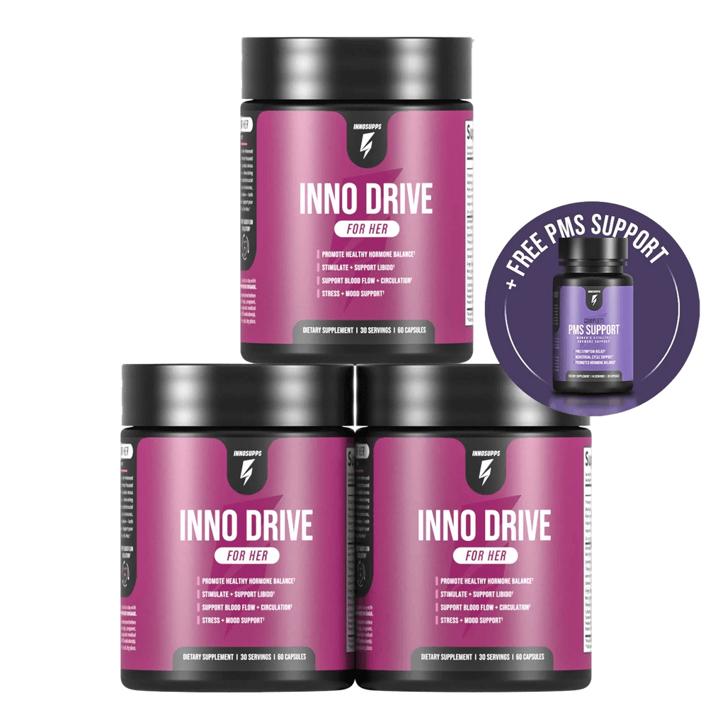 3 Bottles of Inno Drive: For Her + 1 FREE PMS Support