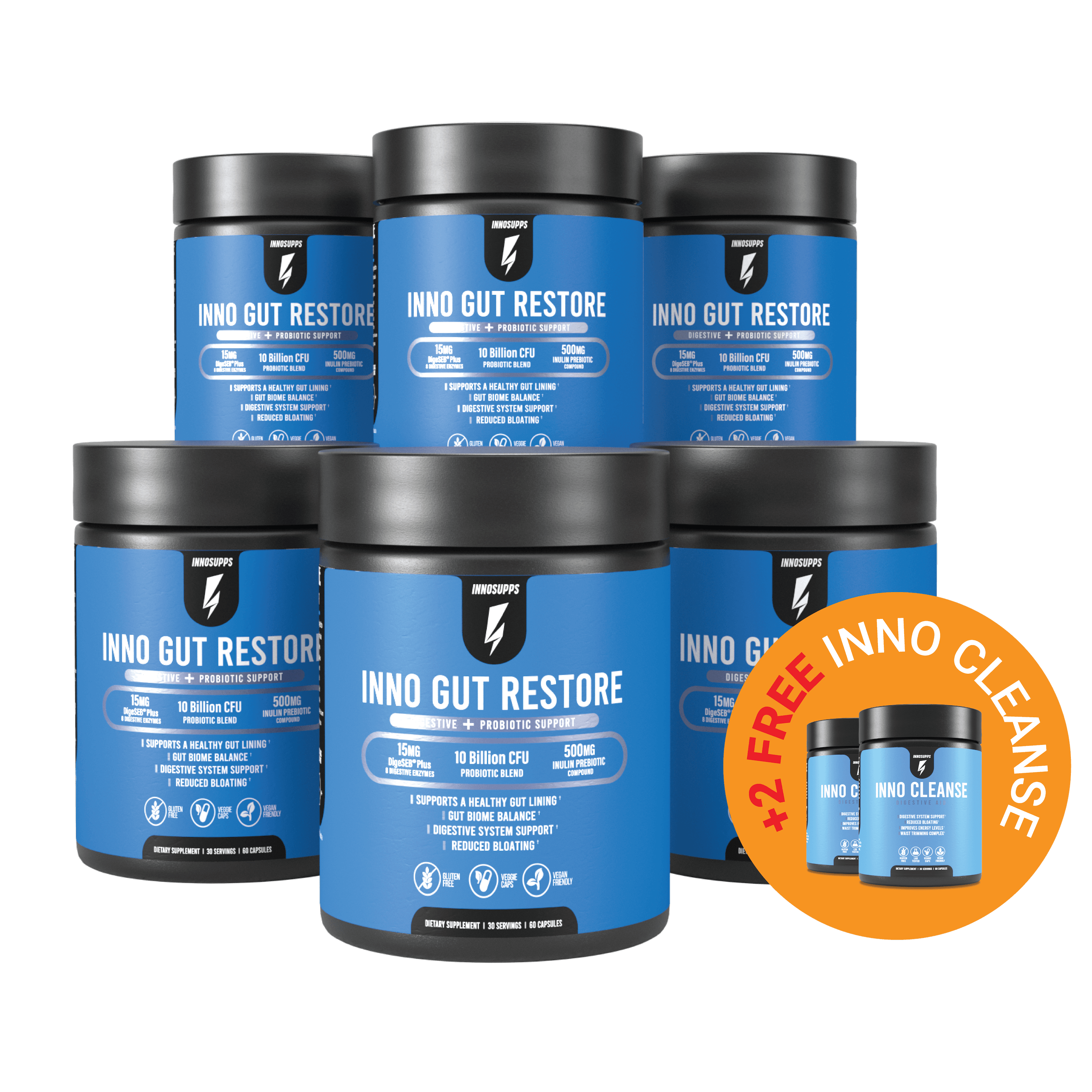 6 Bottles of Inno Gut Restore + 2 FREE Inno Cleanse