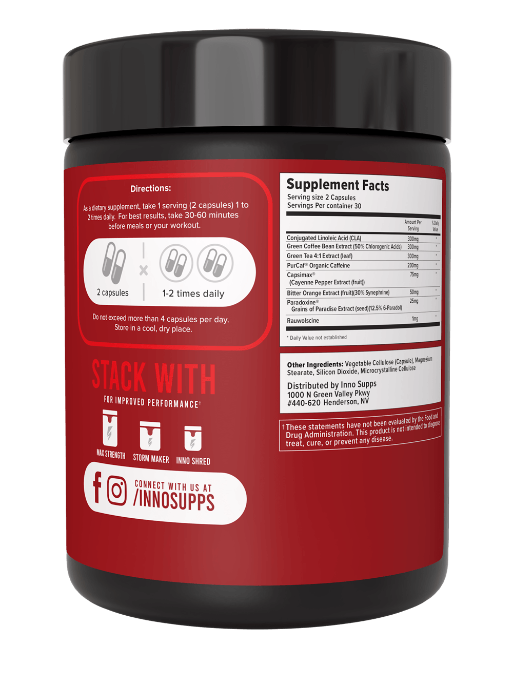 3 Bottles of Inno Shred - Stimulant Free